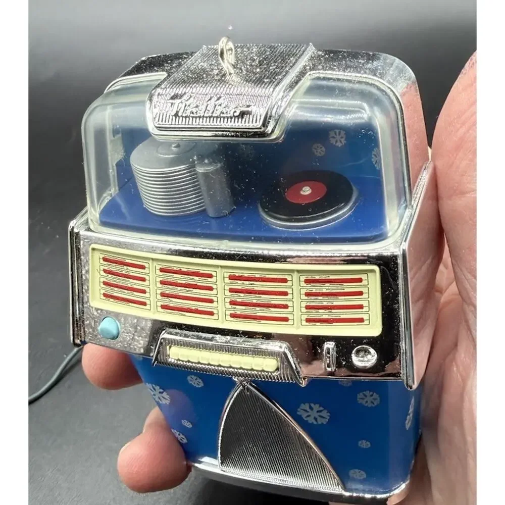 Hallmark Jolly Jukebox Ornament Magic Cord Light Sound No Box EUC -Lo24